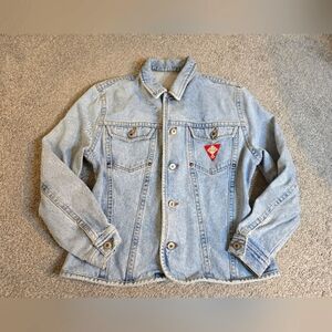 Brand Caroche Vintage Retro Denim Cinched Waist Jacket Countryside Chic